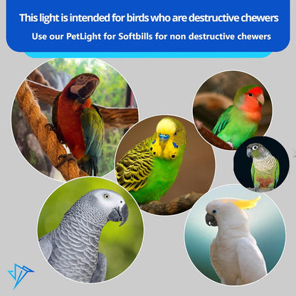 Happybird Full Spectrum LED Lighting for Bird Cages with Chew Guard - Safe and Easy to Install 18" Light for Hookbill Birds