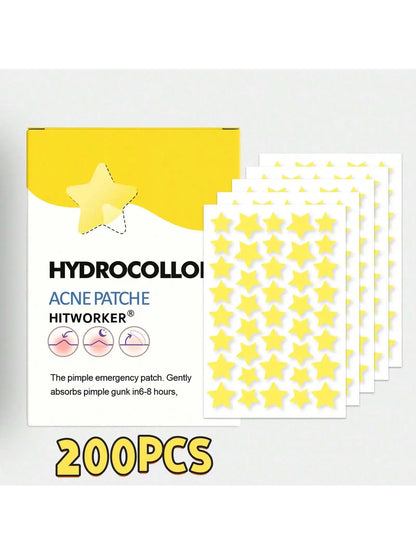400/200 pieces/box yellow star shaped face acne patch, mild and non irritating hydrogel acne patch, necessary to cover acne