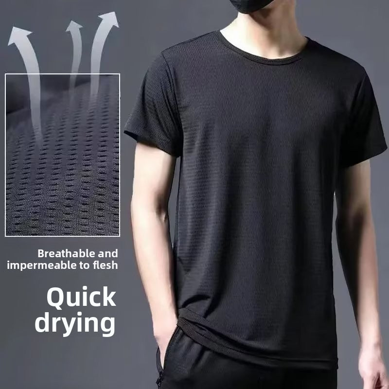 Ice Silk Short-Sleeved T-Shirt for Men