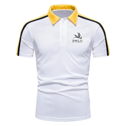 Summer fashion print men's shirt new men's short sleeved polo shirt men's clothing