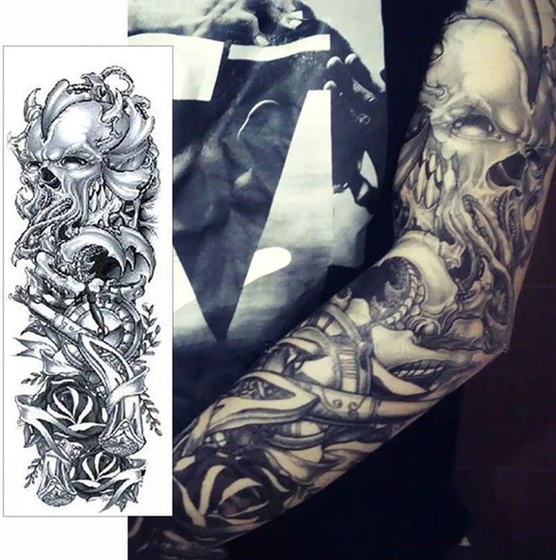 5Pcs Large Temporary Body Art Arm Tattoo Sticker Sleeve Man Women Waterproof USA