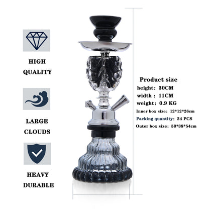Bar single and double tube glass hookah