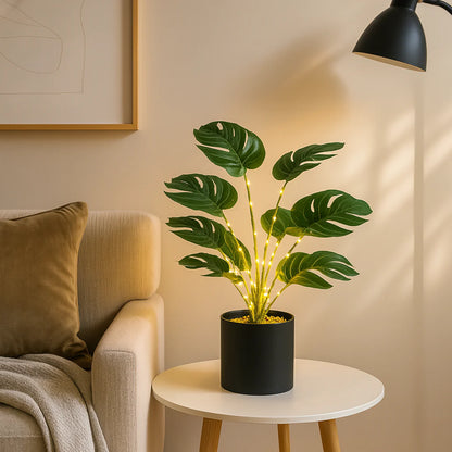 Simulation Monstera with Fairy Light