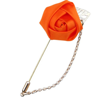 LKY Fr Boutonniere Corsage Wedding Boutonniere Pin for Men Women Silk Buttonhole Groomsmen Party Prom Suit Accessories Brooches