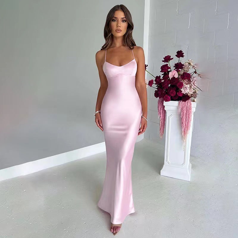 One-shoulder slit dress