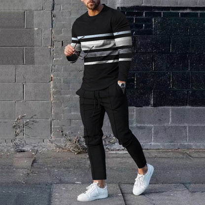 Men's Casual 3D Printed Sweater and Sweatpants Set