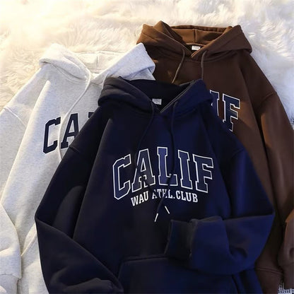 A man in a thickened and fleece hoodie