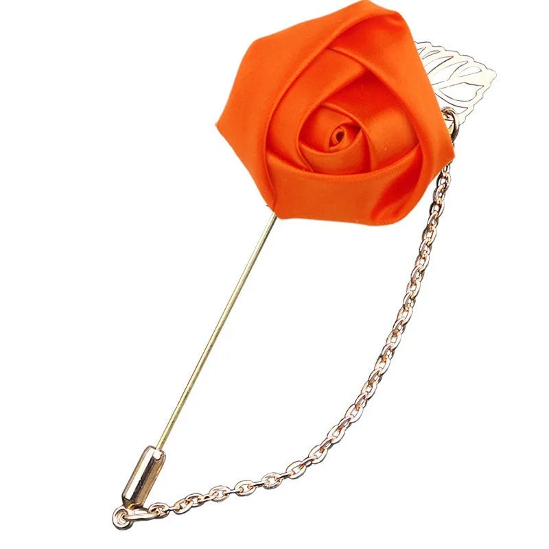 LKY Fr Boutonniere Corsage Wedding Boutonniere Pin for Men Women Silk Buttonhole Groomsmen Party Prom Suit Accessories Brooches