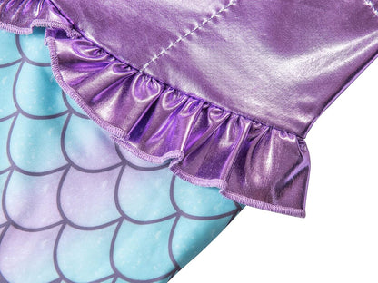 Girls Mermaid Costume Princess Dress up with Accessories Purple, 6 Years