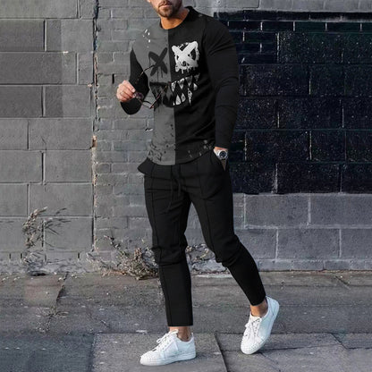 Men's Casual 3D Printed Sweater and Sweatpants Set