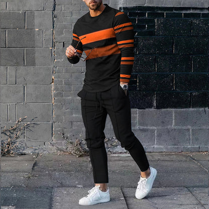 Men's Casual 3D Printed Sweater and Sweatpants Set