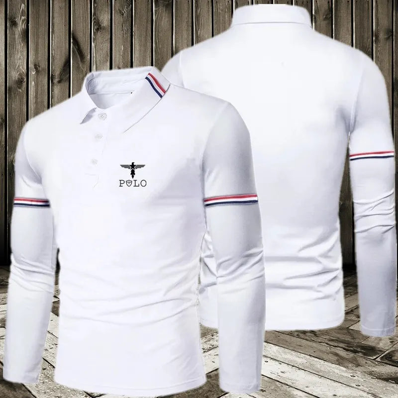 Summer casual long sleeved polo shirt with breathable fabric that balances fashion and comfort