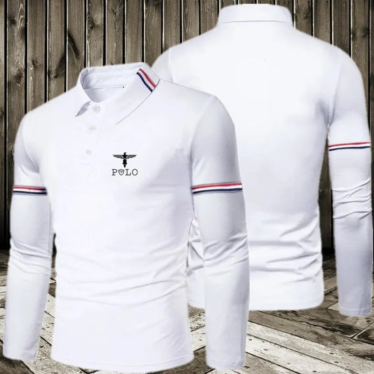 Summer casual long sleeved polo shirt with breathable fabric that balances fashion and comfort