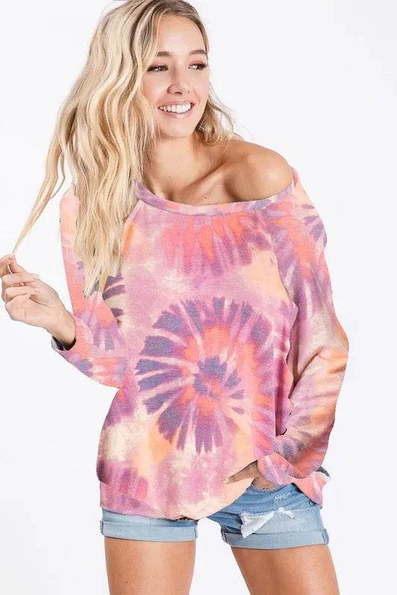 Bibi Tie Dye Print Terry T-Shirt