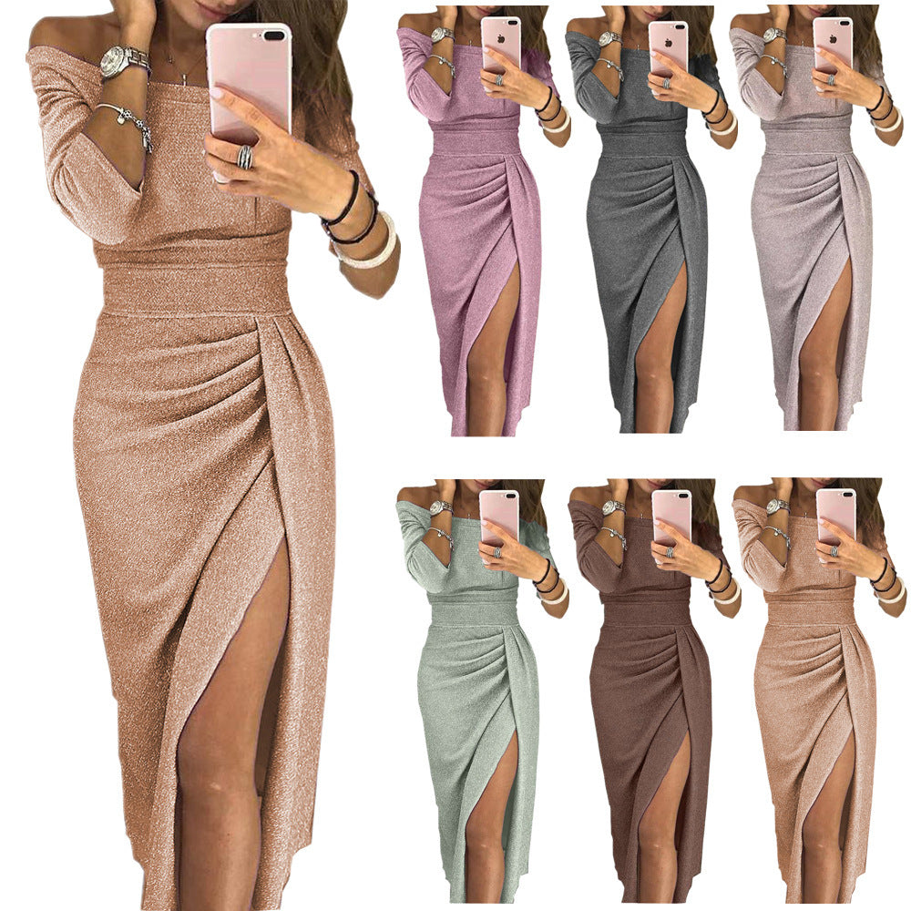 Women's V-neck dress with an A-line silhouette
