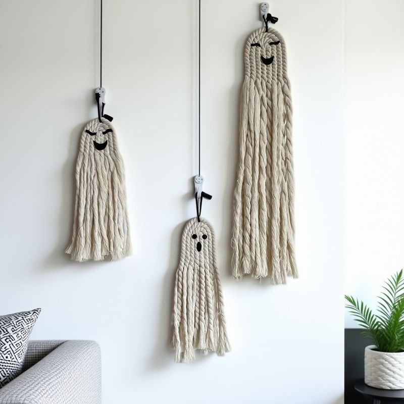 Halloween ghost cotton rope pendant