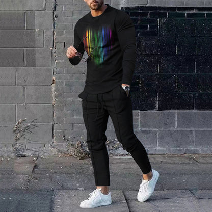 Men's Casual 3D Printed Sweater and Sweatpants Set