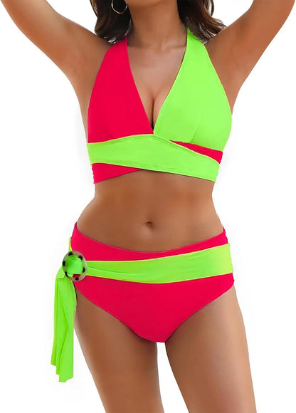 Womens One Piece Swimsuits-Sexy Deep V Neckline Tummy Control Bathing Suit Slimming Mesh Swimwear
