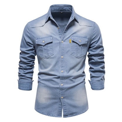Men's Non-Iron Cotton Long Sleeve Shirt Slim Fit Casual Solid Color