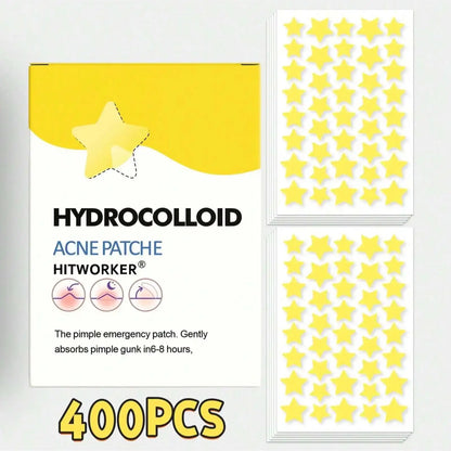 400/200 pieces/box yellow star shaped face acne patch, mild and non irritating hydrogel acne patch, necessary to cover acne