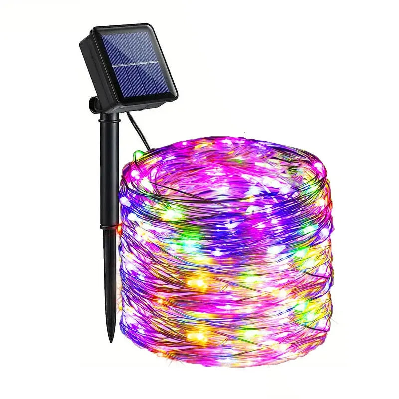 Fairy Lights Solar Garden Lights String Lights with 8 Modes Waterproof Wire Lights for Patio Yard Trees Christmas Party